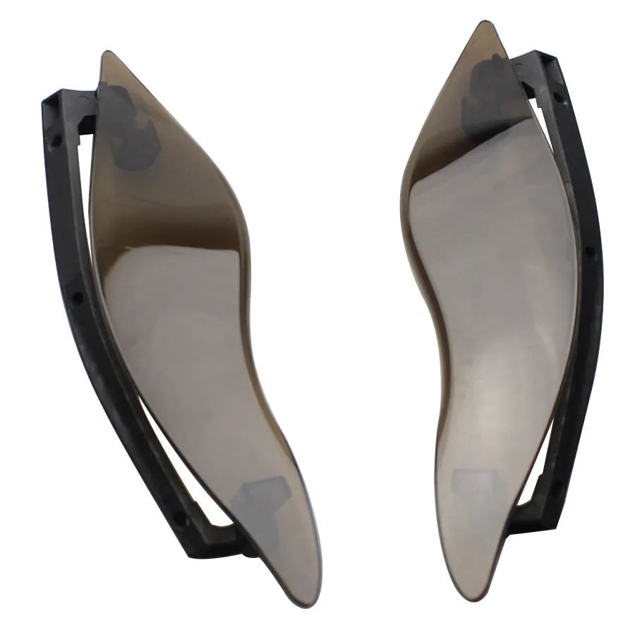 Pair of smoked ABS plastic side wings for Harley Davidson three-wheel motorcycle conversion