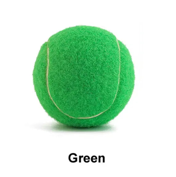 6.3 cm diameter rubber dog tennis ball toy in multiple colours including blue, green, pink, and orange
