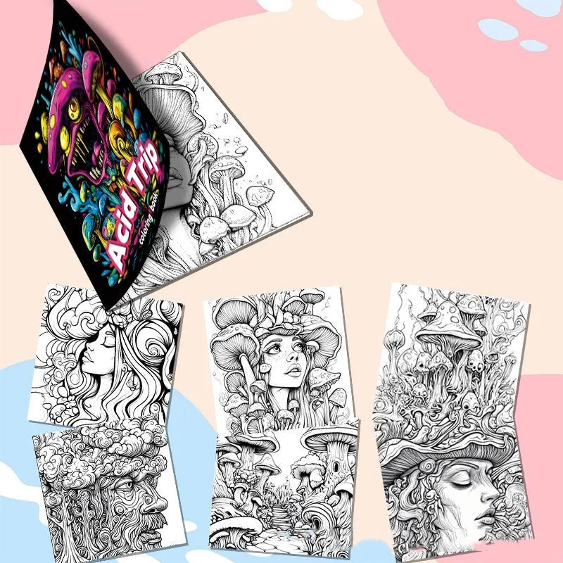 Acid tour coloured paper painting book showing 200mm length measurement