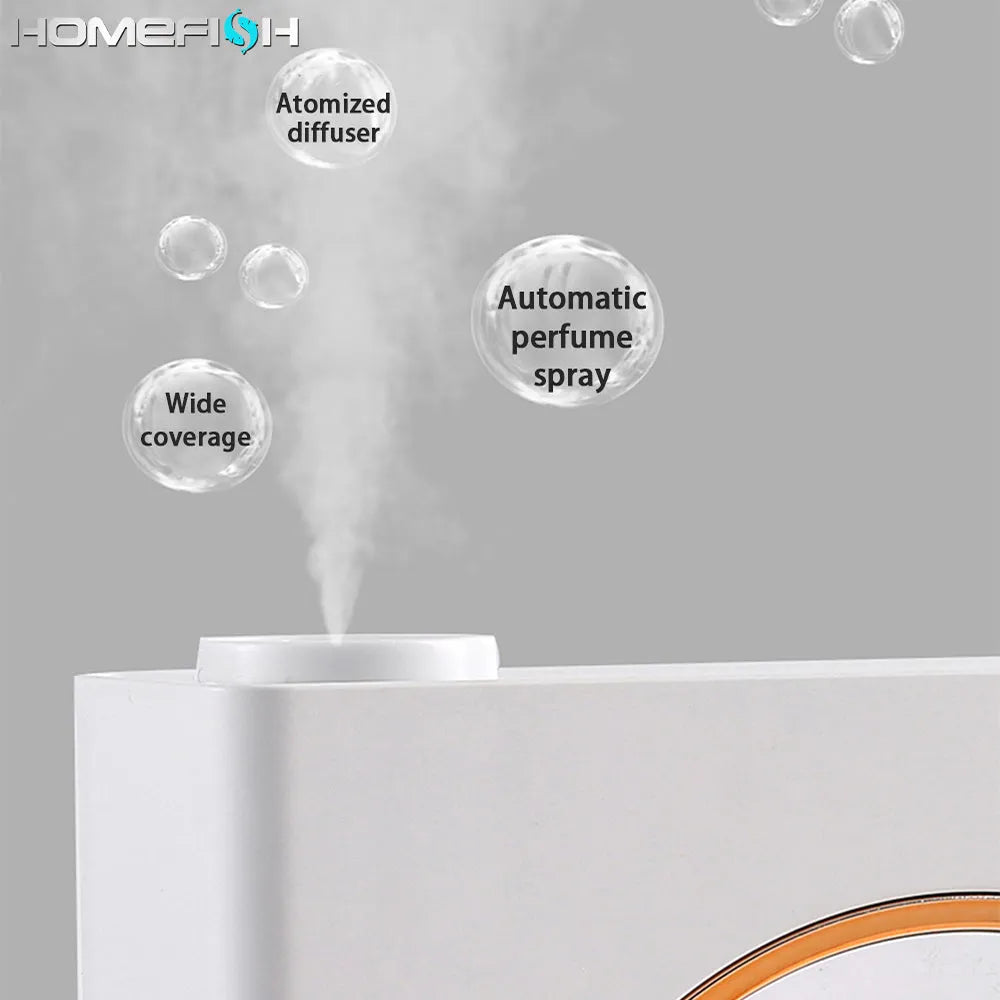 White wall-mounted automatic aromatherapy machine with USB charging port.