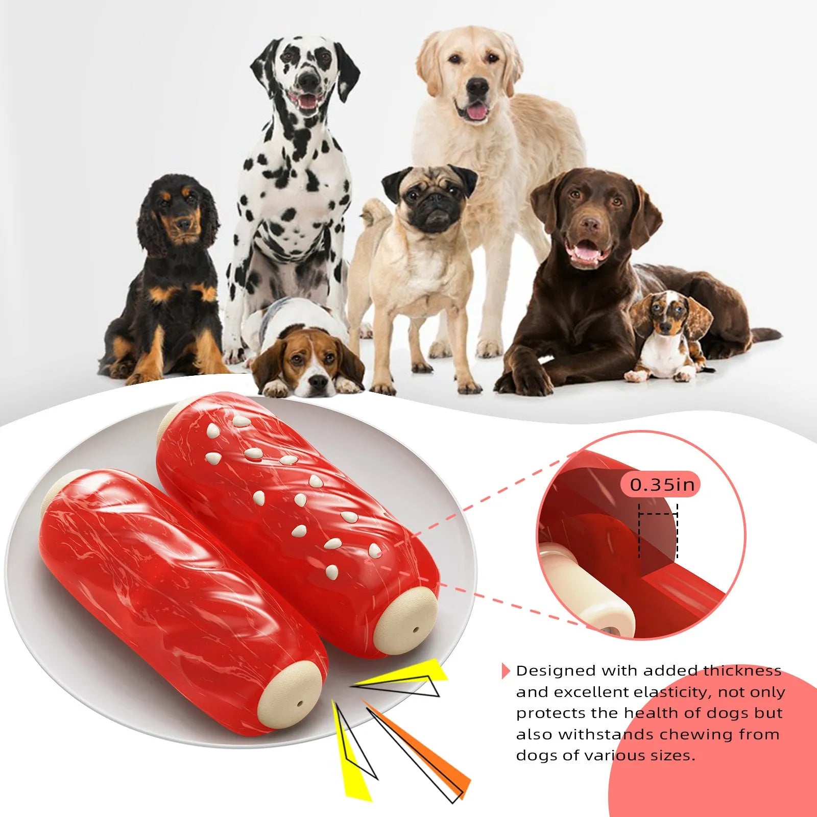 Glue Toothbrush Snack Molar Rod plastic dog chew toy in primary colour with built-in food compartment