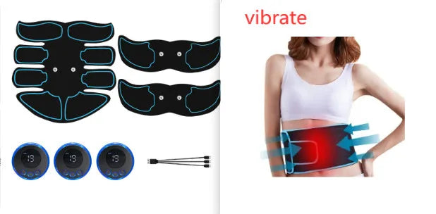 K81 digital display abdominal muscle patch with eight massage points in blue-edged version