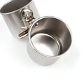 Stainless steel birdcage feeder in natural finish, shown in small, medium, and large size options.