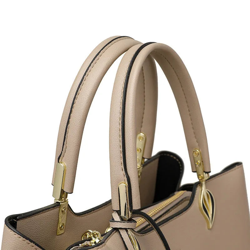 Women's PU shoulder messenger bag with multi-layer compartments in various colour options