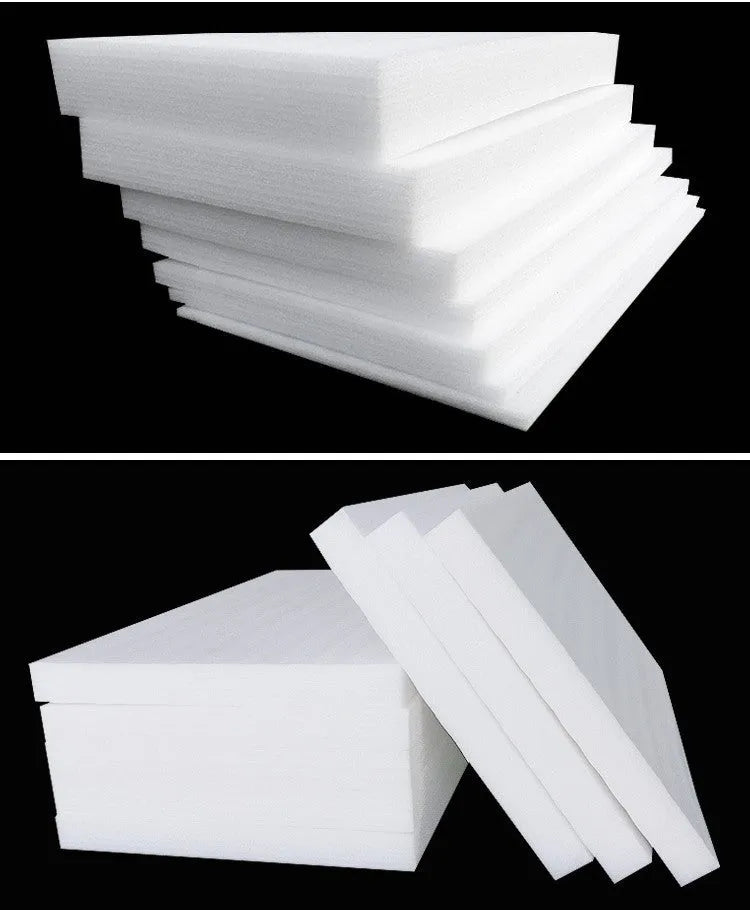 Large white rectangular EPE pearl cotton foam board showing its 200x100cm dimensions and 10mm thickness.