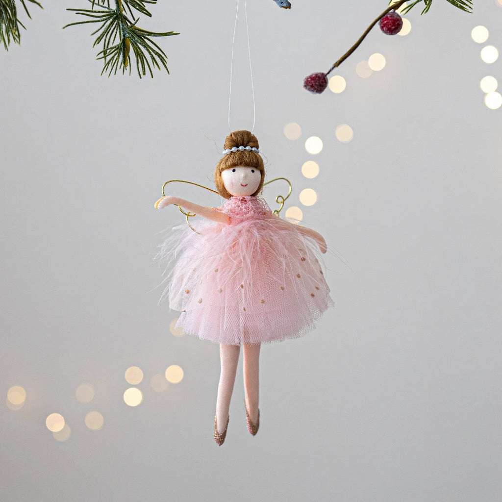 Pink and white ballet girl angel plush doll pendant with cloth fabric and modern design
