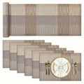 PVC kitchen dish mat in gradient bamboo design protecting counter next to sink