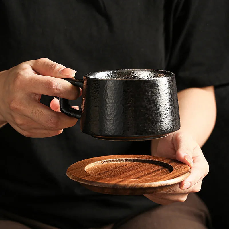 Office gift coffee cup suit with ceramic mug, plated gift box, and decorative bag options