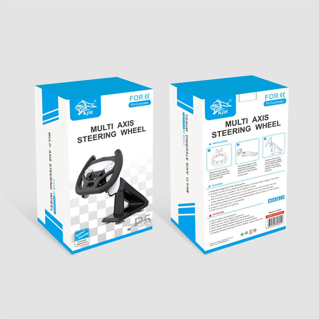 Black ABS plastic gamepad steering wheel bracket with a suction cup for mounting a mobile phone.