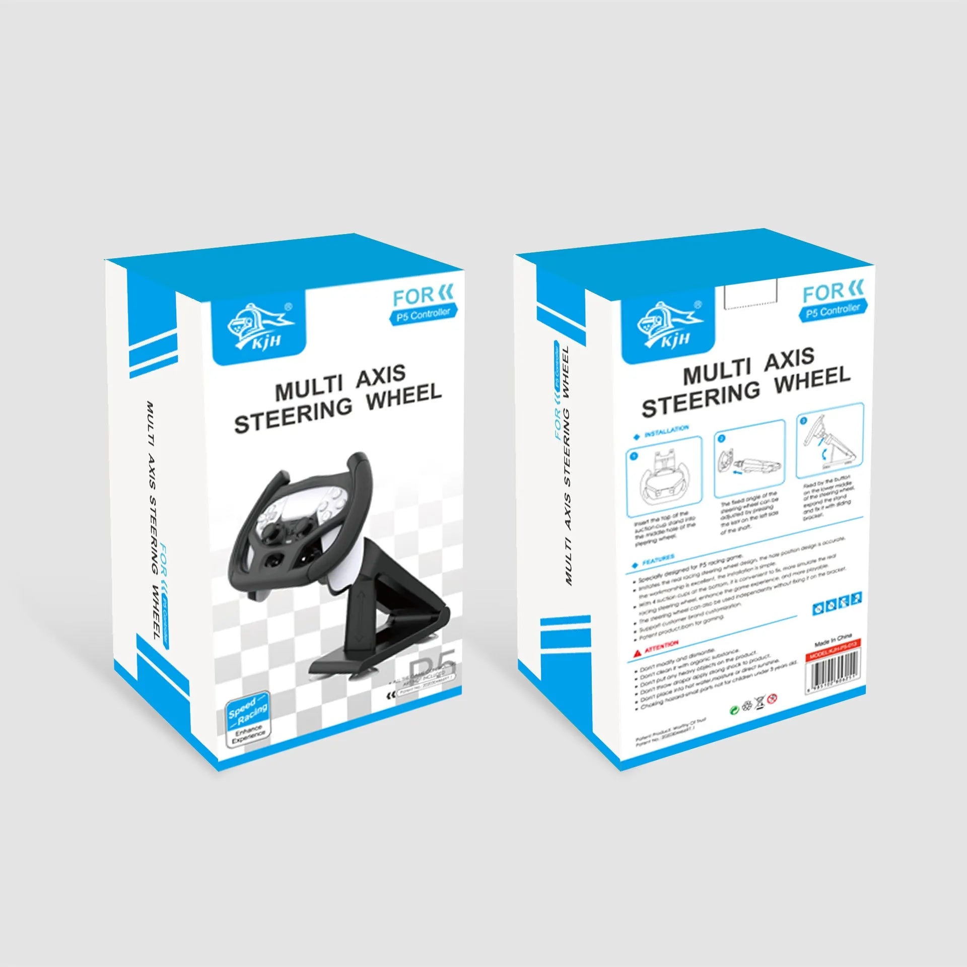 Black ABS plastic gamepad steering wheel bracket with a suction cup for mounting a mobile phone.