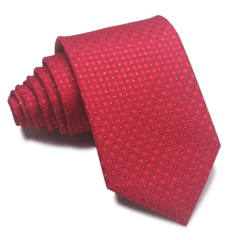 8cm wide striped polyester jacquard tie in business colours