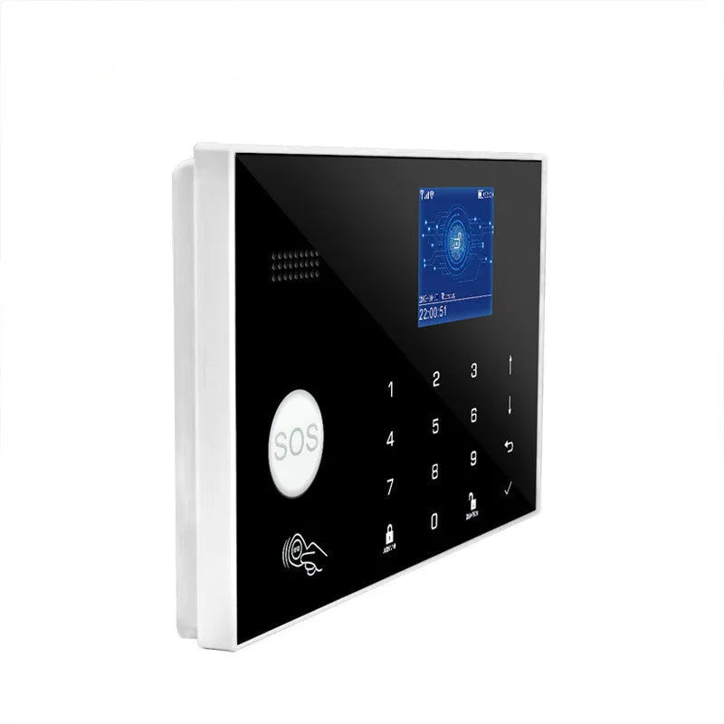 Intelligent WiFi GSM touch button household burglar alarm host with telephone alert capability