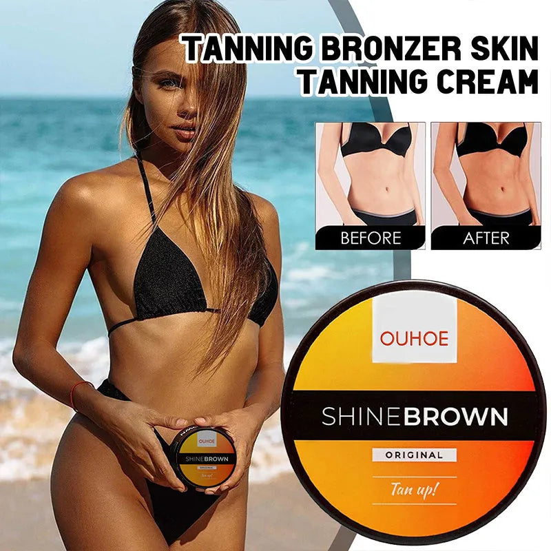 Tanning cream tube with after sun aloe vera gel for summer beach bronzing