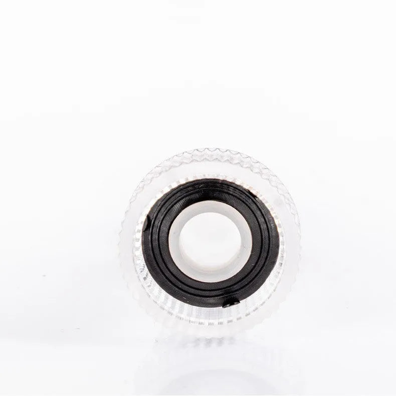 Transparent plastic water inlet joint for Karcher pressure washers, approx 3cm diameter