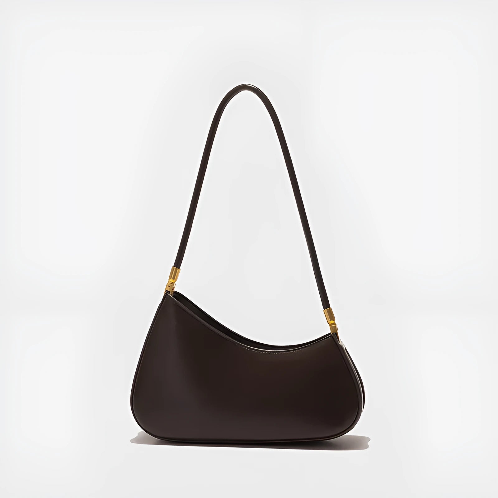 Women's oval PU leather underarm bag with single shoulder strap in seven colour options