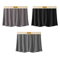 Pack of three men's solid colour ice silk underwear in loose fit mid waist design