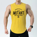 Men's loose grey polyester fitness tank top for outdoor training