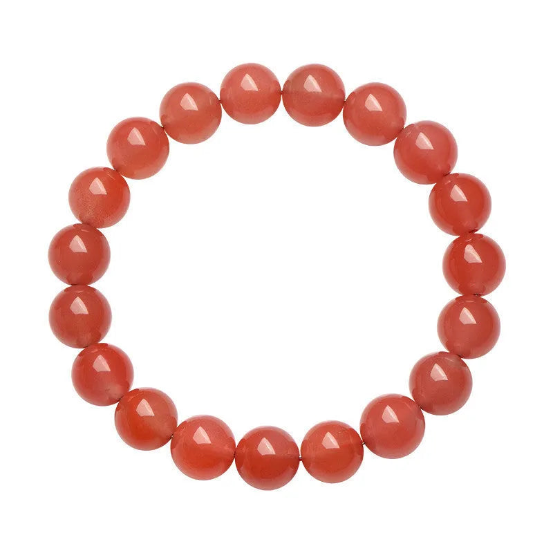 Natural South cherry red agate bracelet with scattered beads in polished finish