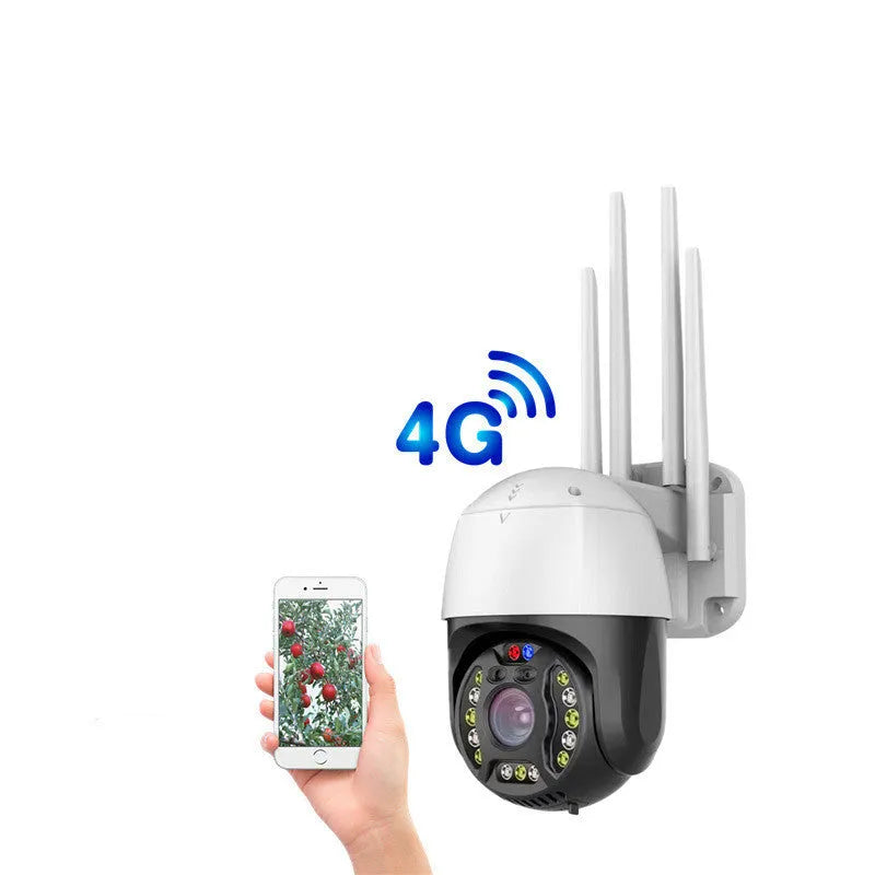 Outdoor dome surveillance camera with 360-degree rotation on a wall mount