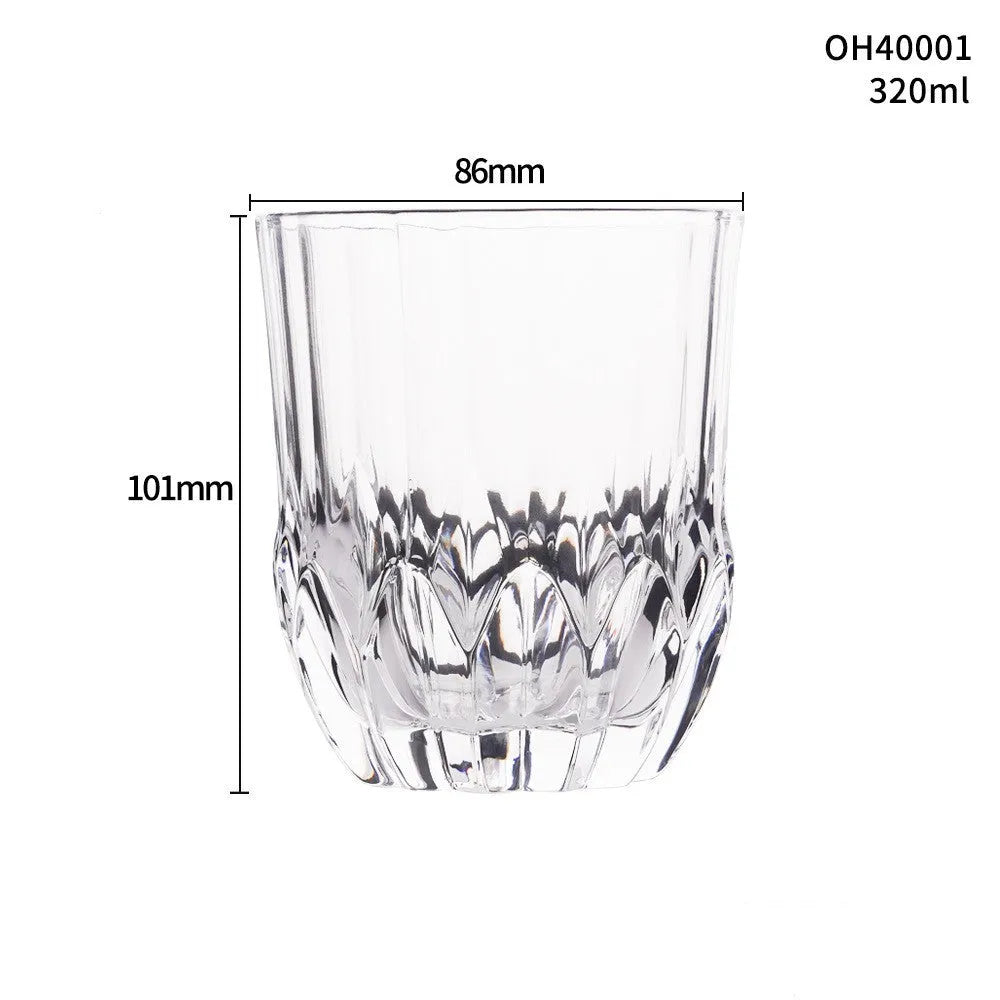 Whiskey shot glass with thick bottom crystal construction in multiple colour options