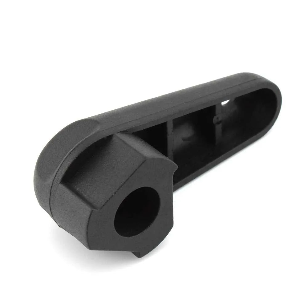 Black adhesive-backed quick release wrench for BMW motorcycle engine oil cap.