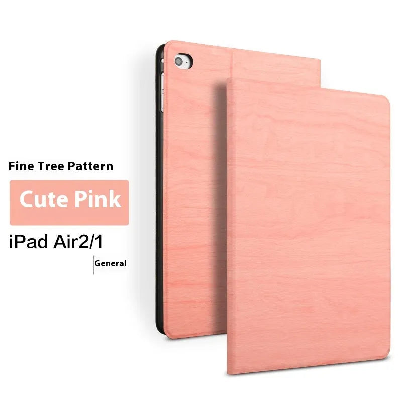 Sapphire blue imitation leather iPad protective cover with built-in anti-fall bracket.