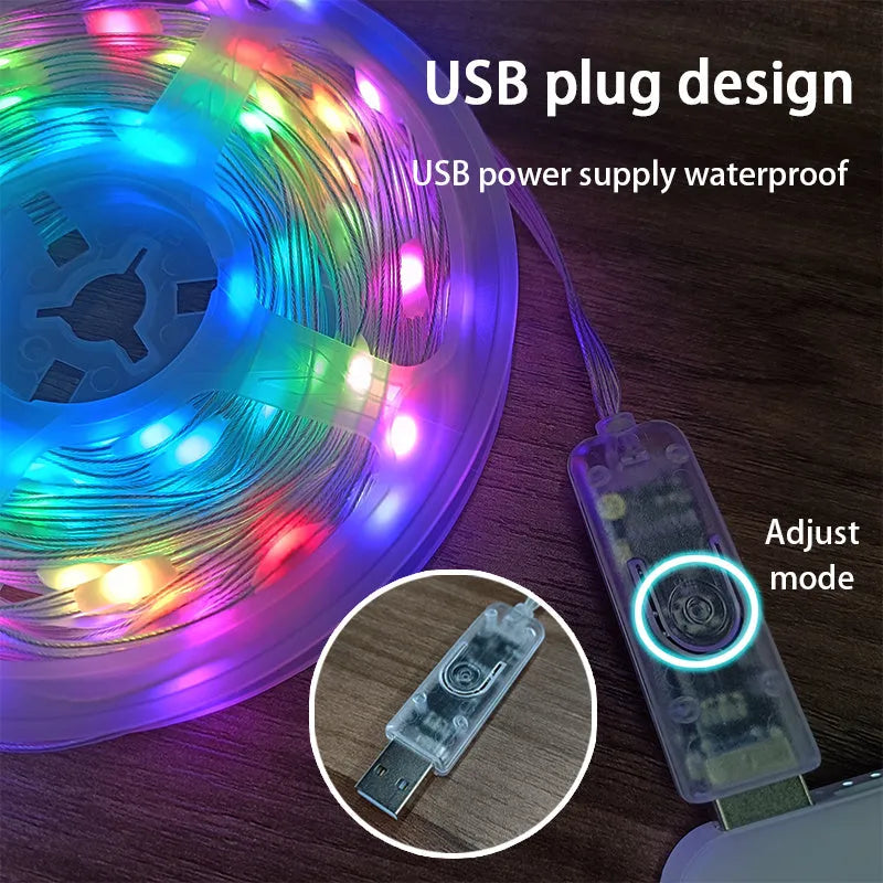 10 metre long multi-colour LED decorative light string with remote control for parties.
