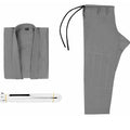 Brazilian Jiu-Jitsu cotton blend gi set showing top and trousers in available colours