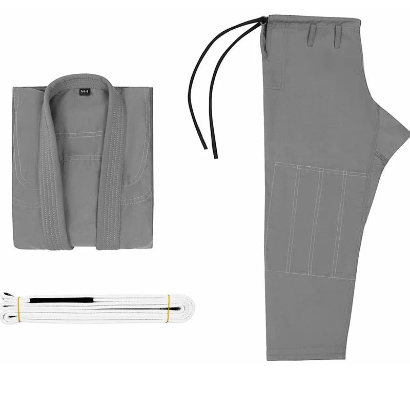 Brazilian Jiu-Jitsu cotton blend gi set showing top and trousers in available colours