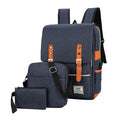 Three-piece business backpack set in Oxford cloth with curved shoulder straps