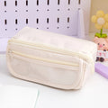 Canvas pencil case with ten flip layers open, showing compartments, in premium Black colour.