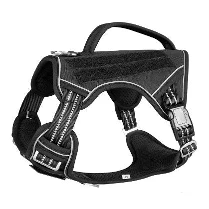 Oxford cloth tactical chest strap for a working dog in olive green colour.