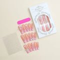 Super long water pipe French manicure nail stickers with spot drill bows and love pattern design