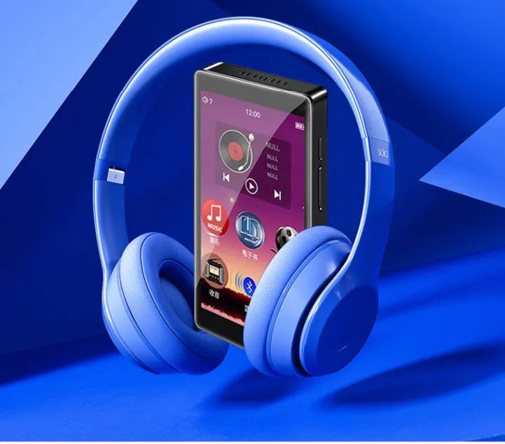 Black Ruizu H1 slim MP3 MP4 player with 4-inch touch screen showing media interface