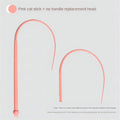 Blue silicone mouse tail cat teaser toy with 80cm stick and cat-head handle