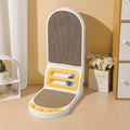 Grey L-shaped vertical cat scratching board for multi-angle furniture protection