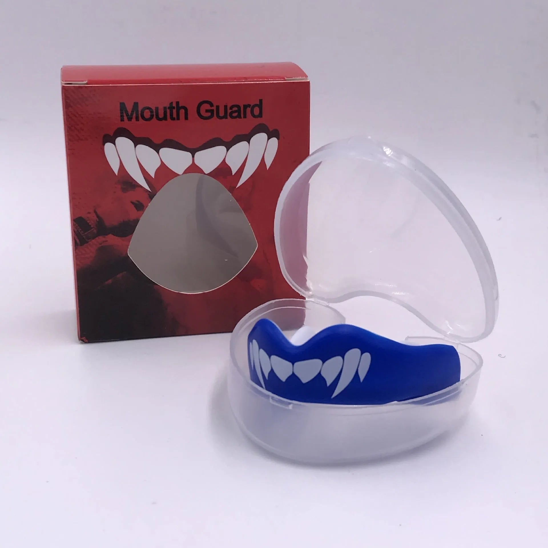 Adult boxing sports mouthguard with printed teeth pattern in choice of colours