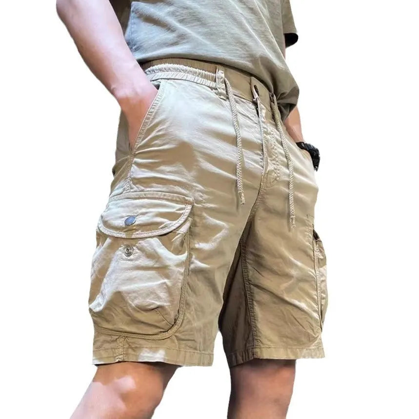 Loose straight Korean-style overalls pants with multiple pockets in four colour options