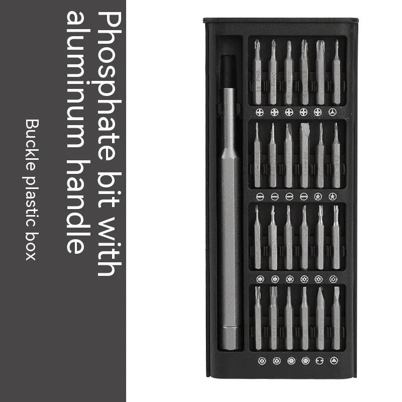24-in-1 magnetic precision screwdriver set with aluminium and plastic handle options