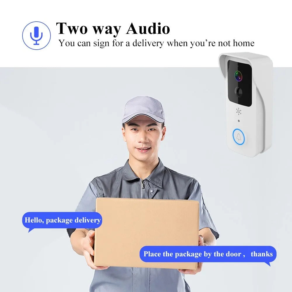 Waterproof smart home visual doorbell with HD video capability and remote app access