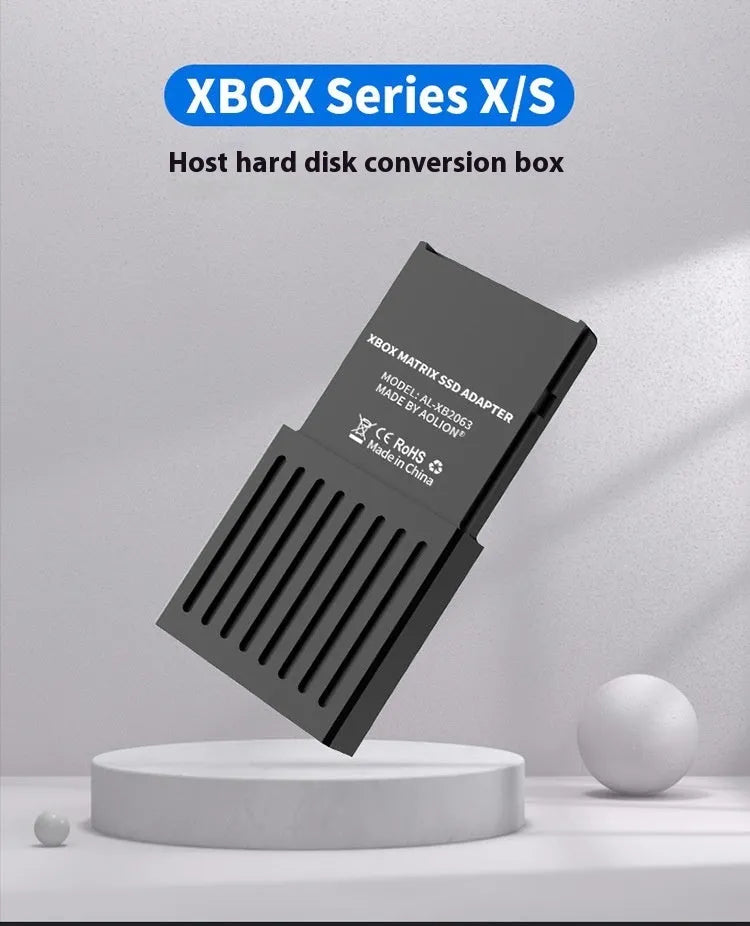 Aluminium alloy Xbox Series X and S hard disk switching box with screwdriver and manual.