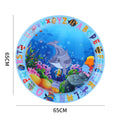 Thickened PVC water sensory playmat for cats with ocean fish design and floating toys