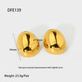 Geometric line ear studs with exaggerated glazed surface and 18K electroplated finish