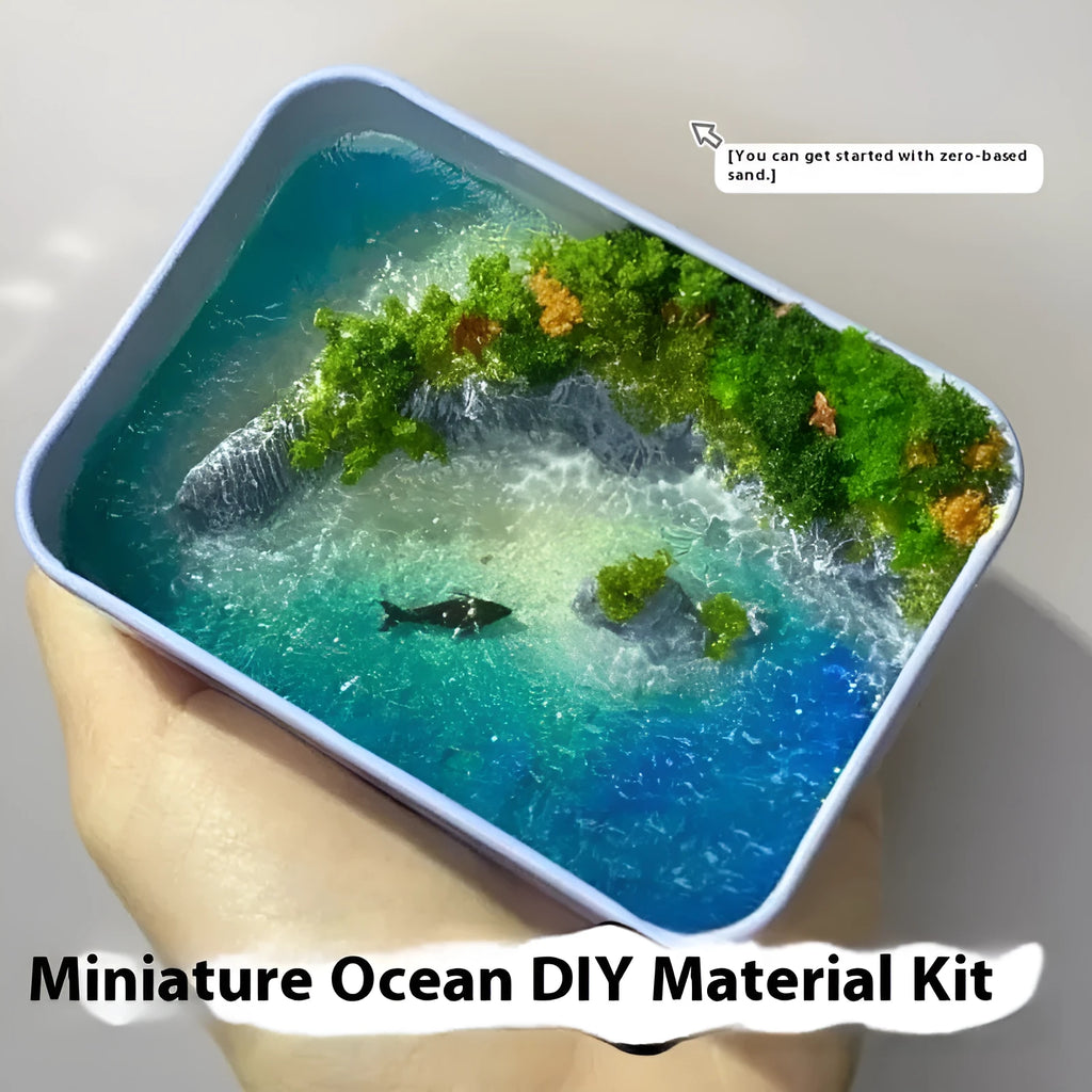 Handmade bamboo marine landscape model ornament with whale design for aquarium display
