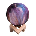 3D printed spherical lunar night light with colour changing LEDs and touch control.