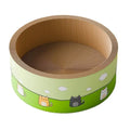 Large round cat scratch board with deepening pit design made from brown corrugated paper