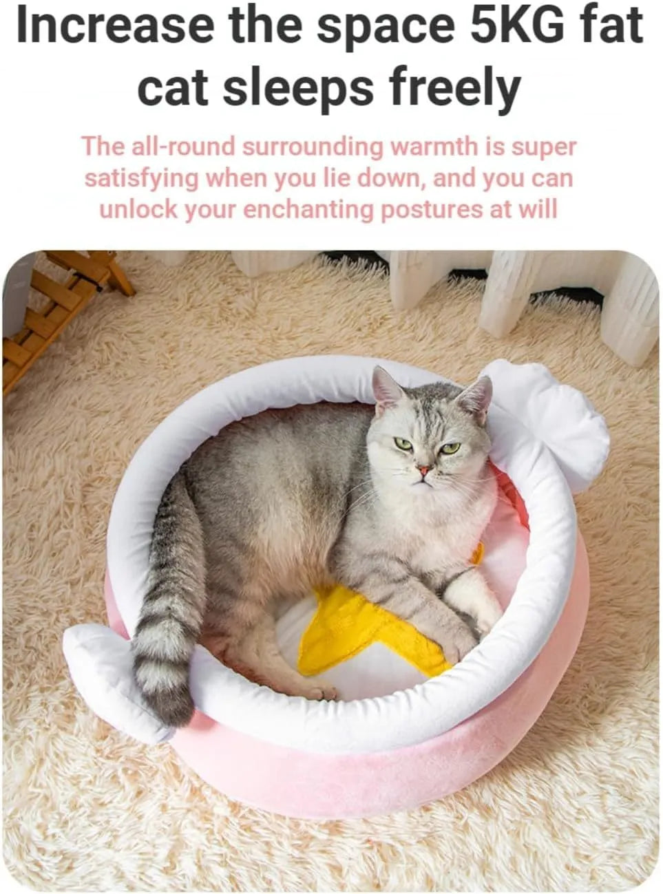 Honey pot magic shape cat sofa bed in pink or yellow with removable pad for small pets