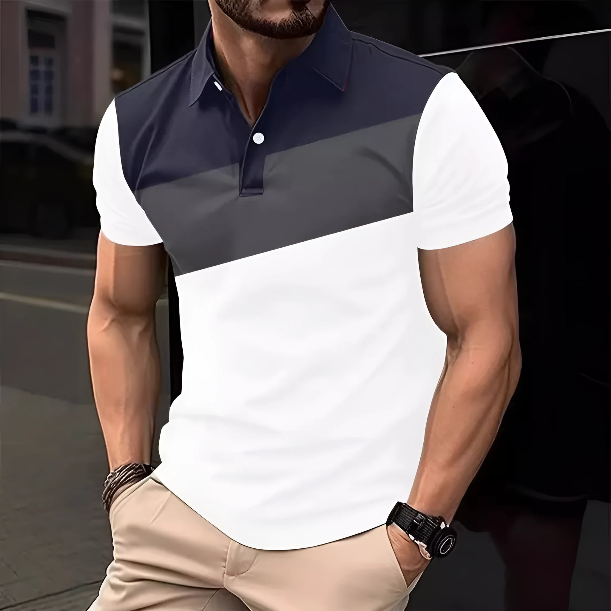 Men's loose fit short sleeve t-shirt with 3D digital printed pattern in colour LM-PL047