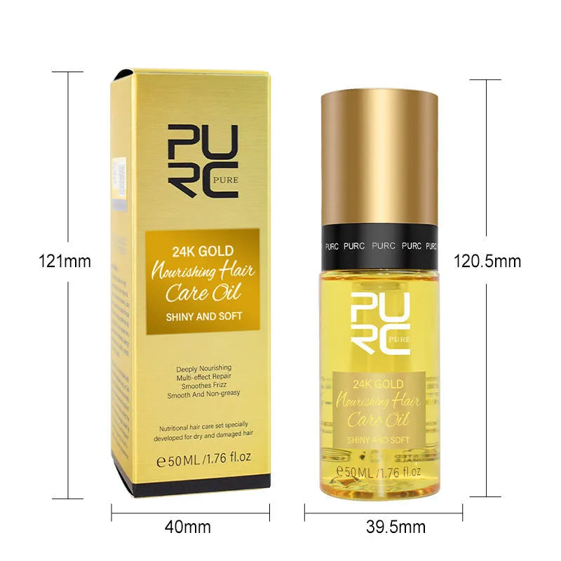 50ml yellow hair care essential oil bottle for frizzy hair repair and split ends treatment
