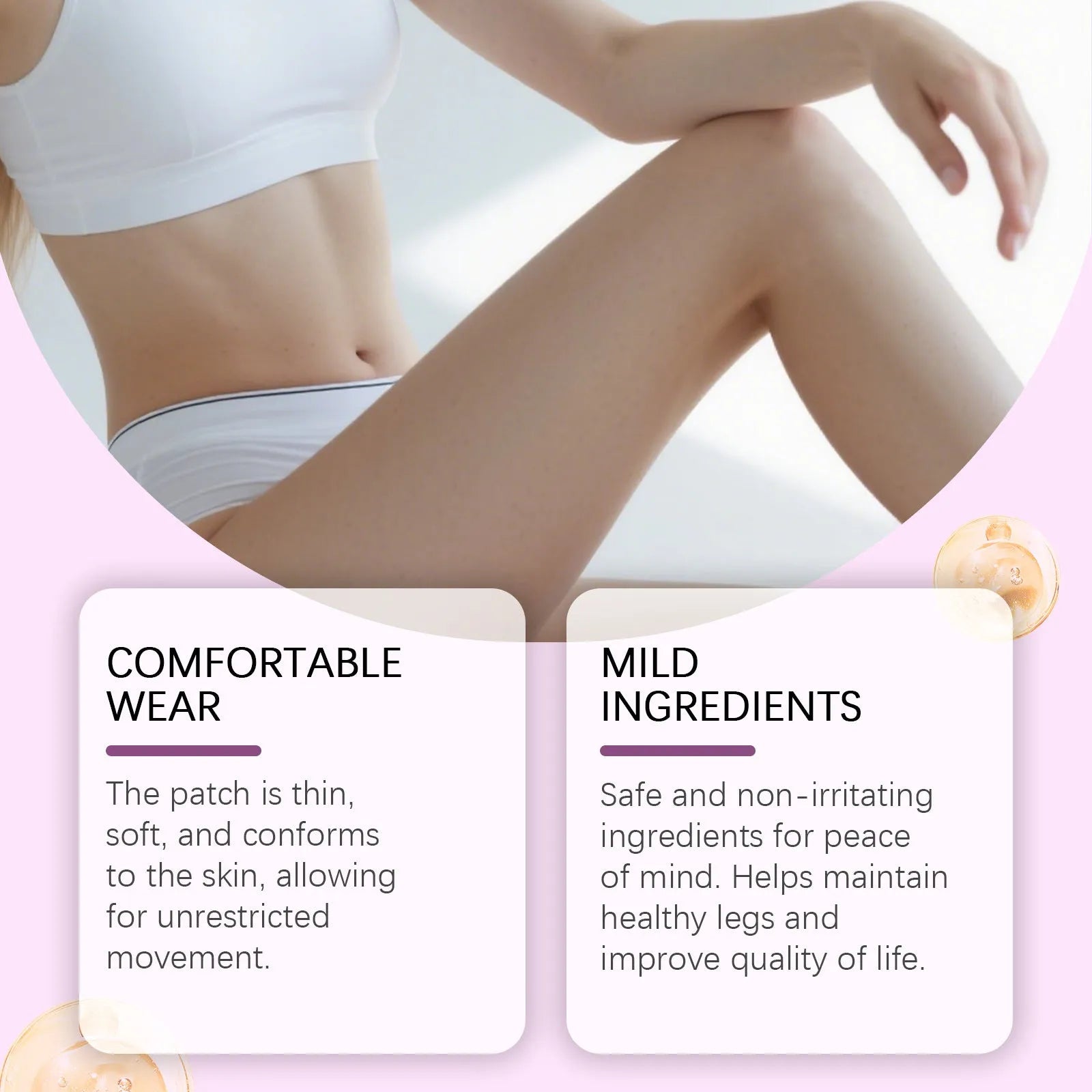 Leg care massage patches with plant ingredients in 12-piece pack for foot nourishment